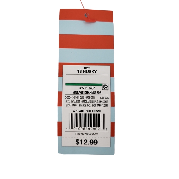 NWT Cat & Jack Boys School Uniform Pants Size 18 Husky Vintage Khaki - Picture 7 of 8